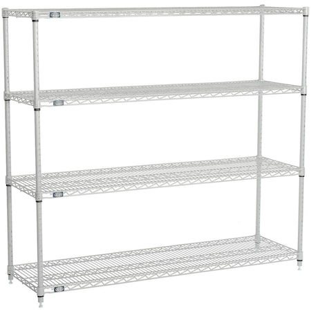 Nexelate    Silver Epoxy Wire Shelving Starter 48W X 30D X 63H